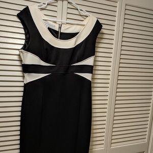 Black and Cream Sheath Dress
